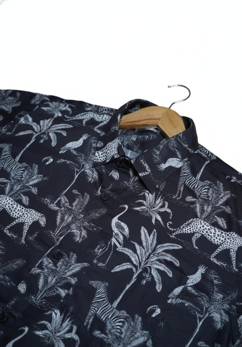 Mix Cotton Jungle Printed Men’s Shirt