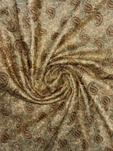 Pashmina Aari Work Gold Shawl – Golden Olive Green