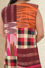 Patch Work Ikat Pure Cotton A-Line Dress