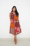 Patch Work Ikat Pure Cotton A-Line Dress
