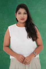 Pure Linen Sleeveless Top