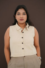 Boxy Fit Crop Shirt Summer Wear