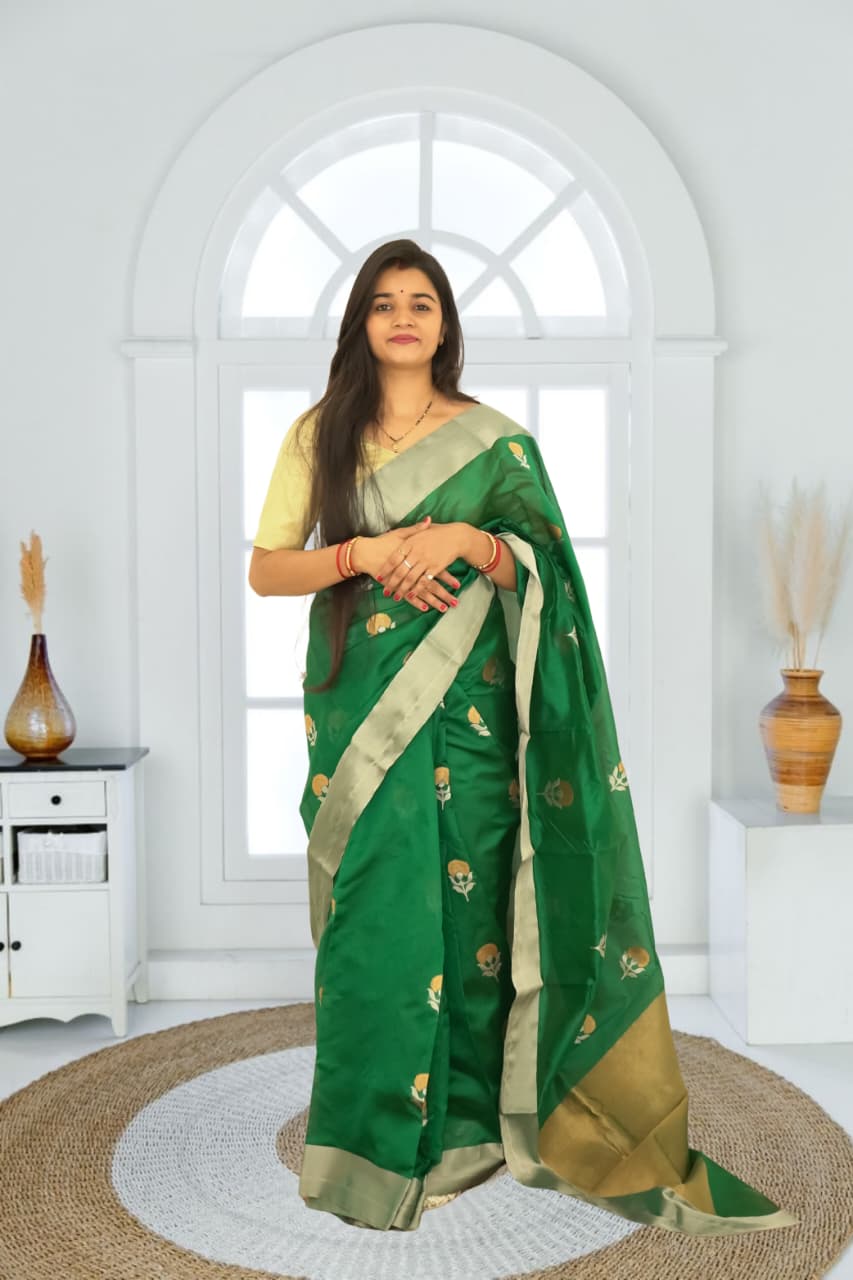Pure Silk Chanderi Saree | Soft Shine & Elegant Drape