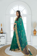 Pure Silk ChanderiSaree | Traditional Handloom Weave