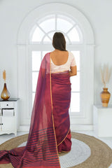 Pure Silk Chanderi Saree | Premium Shimmer Saree with Blouse Piece