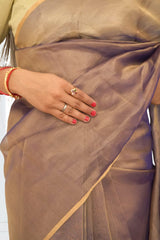 Chanderi Full Tissue Silk Saree| Premium Shimmer Saree with Blouse Piece