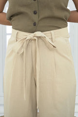 Straight Fit 100% Cotton khadi Single Pleates With Knote