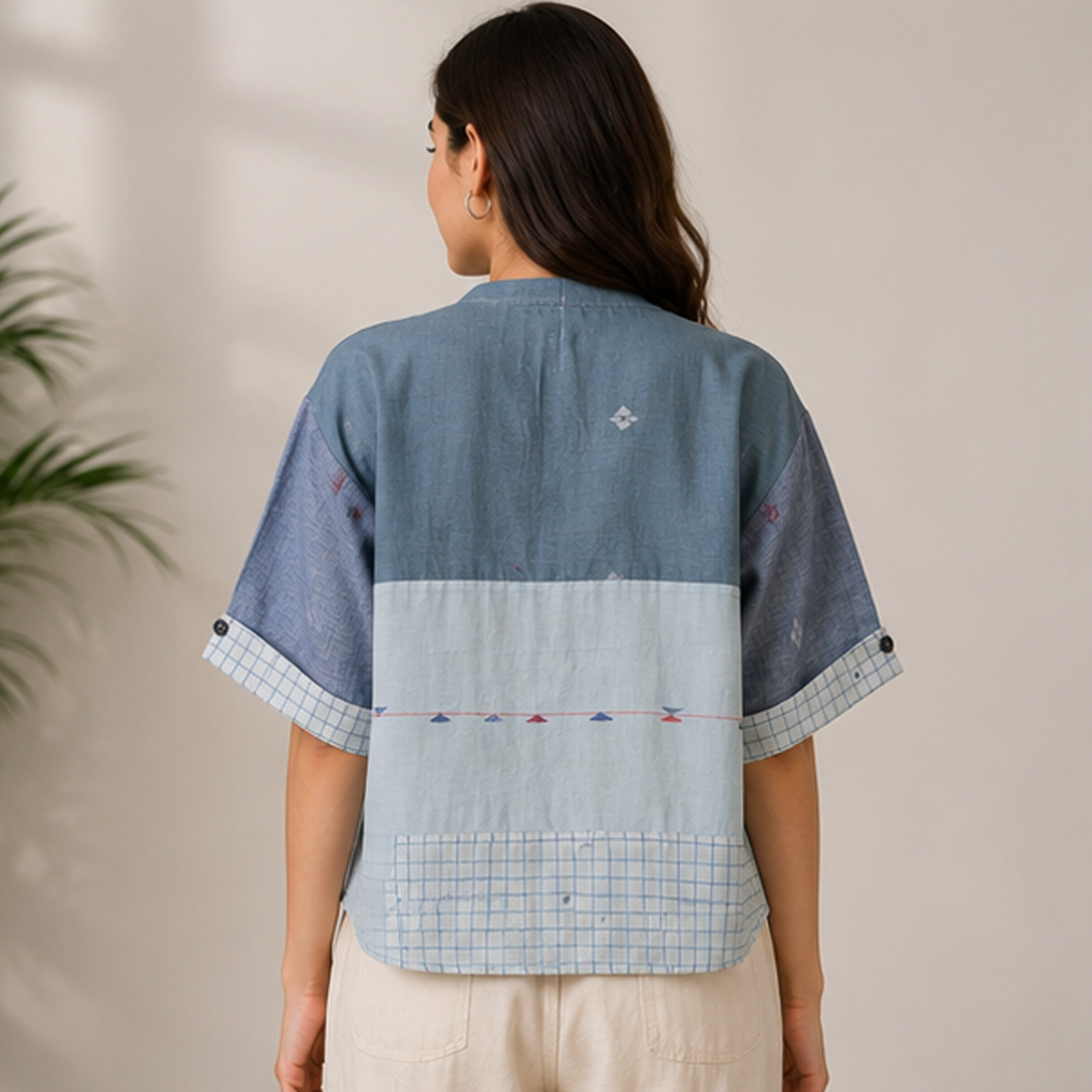 Women's Jamdani Cotton Patchwork Jacket