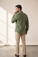 Men's Pure Linen Full Sleeve Regular Fit Shirt