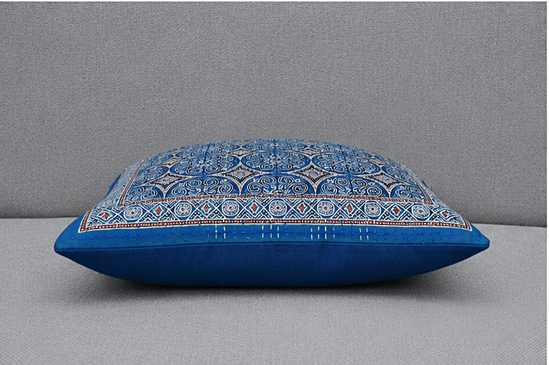 Blue Traditional Handcrafted Cushion Cover