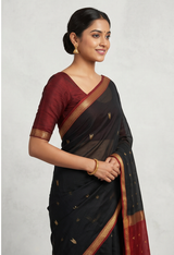Maheshwari Cotton Silk Star Booti Saree
