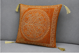Banarasi Silk Cushion Cover with Tassels