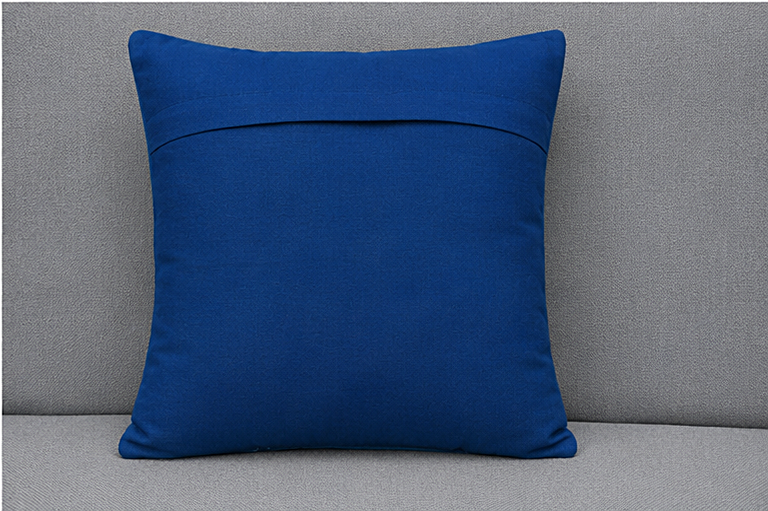 Blue Geometric Hand Block Print Cushion Cover