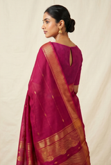 Maheshwari Cotton Silk Jari Line Boota Saree