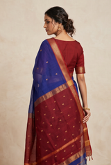 Maheshwari Cotton Silk Star Booti Saree