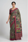 Pure Kosa Silk Saree with Hand Kantha Work