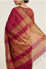 Maheshwari Cotton Silk Star Booti Tissue Saree