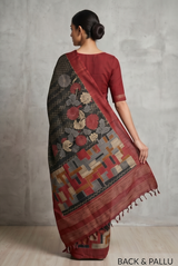 Pure Kosa Silk Saree with Hand Kantha Work