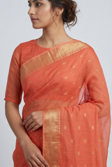 Maheshwari Cotton Silk Nakkhi Border Booti Saree