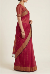 Maheshwari Cotton Silk Star Booti Tissue Saree
