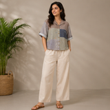 Women's Jamdani Cotton Color Block Jacket