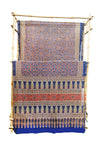 Regal Indigo Blue & Rust Chanderi Cotton Silk Saree Heritage Ajrak Print Design Saree with Blouse Piece