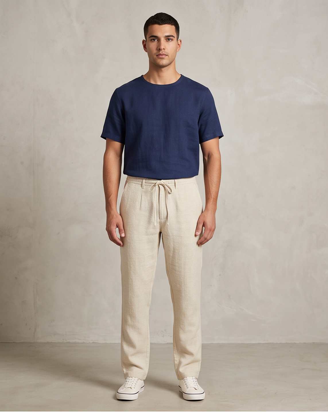 Flex Cotton Trouser – Light Beige