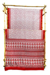Chanderi Cotton Silk Red & White Batik Print Saree