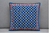 Blue Geometric Hand Block Print Cushion Cover