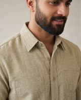 Men'sDindoriCotton Khadi Double Pocket Regular Fit Shirt