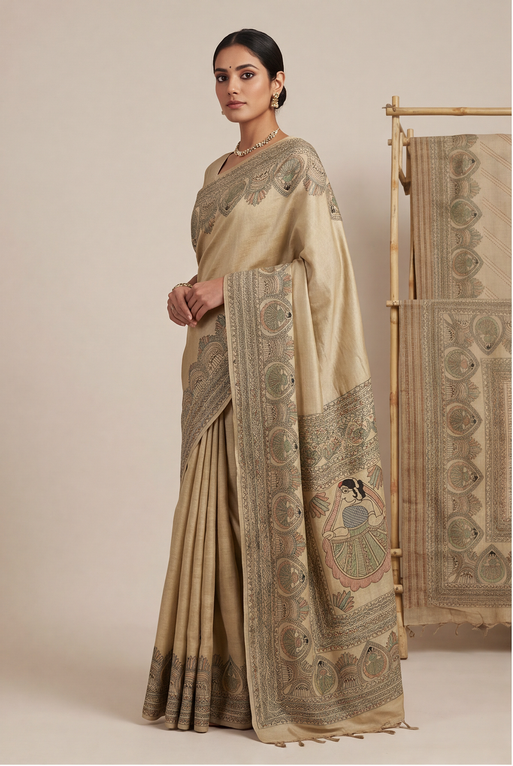 Gond Art Bamboo Silk Saree
