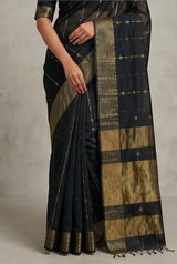 Maheshwari Cotton Silk Star Booti Tissue Saree